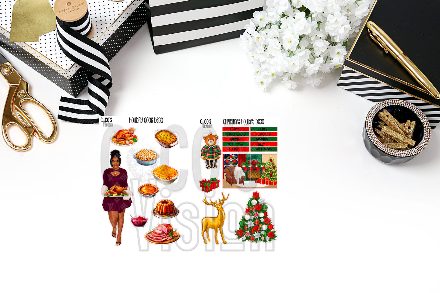 Holiday Deco sheets on a half sheet of Stickers