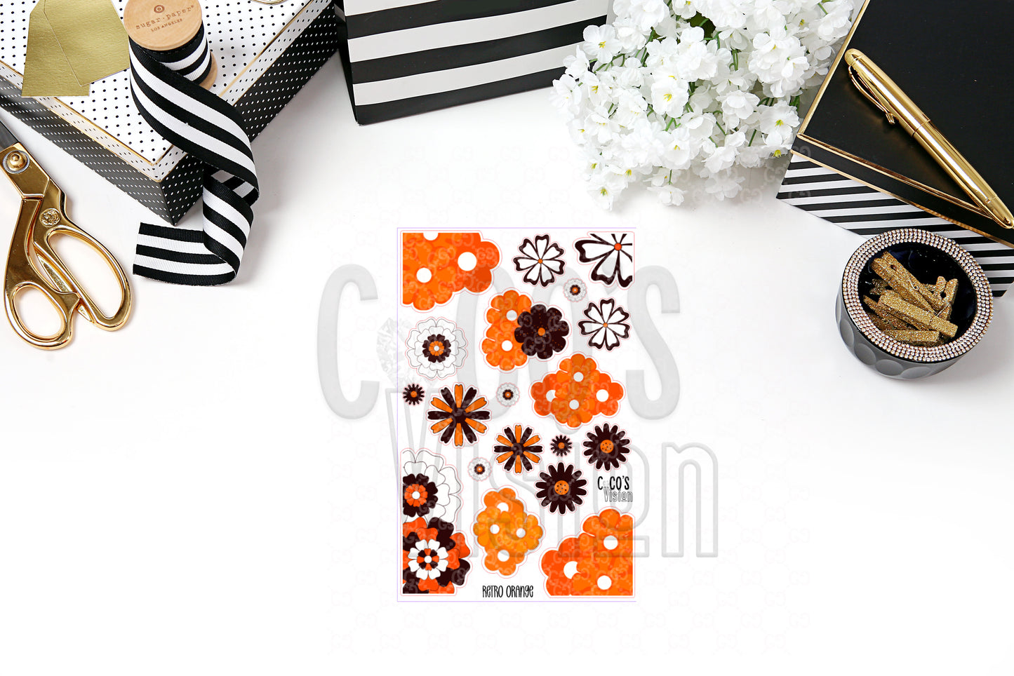 Retro Orange Florals