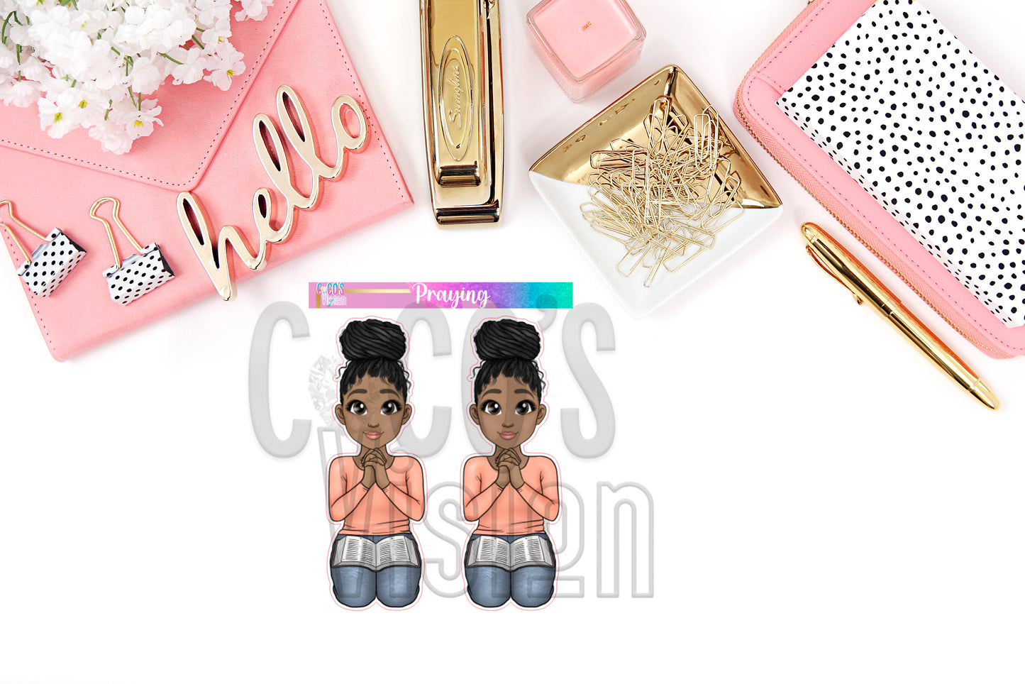 Coco Sistahs Praying Stickers