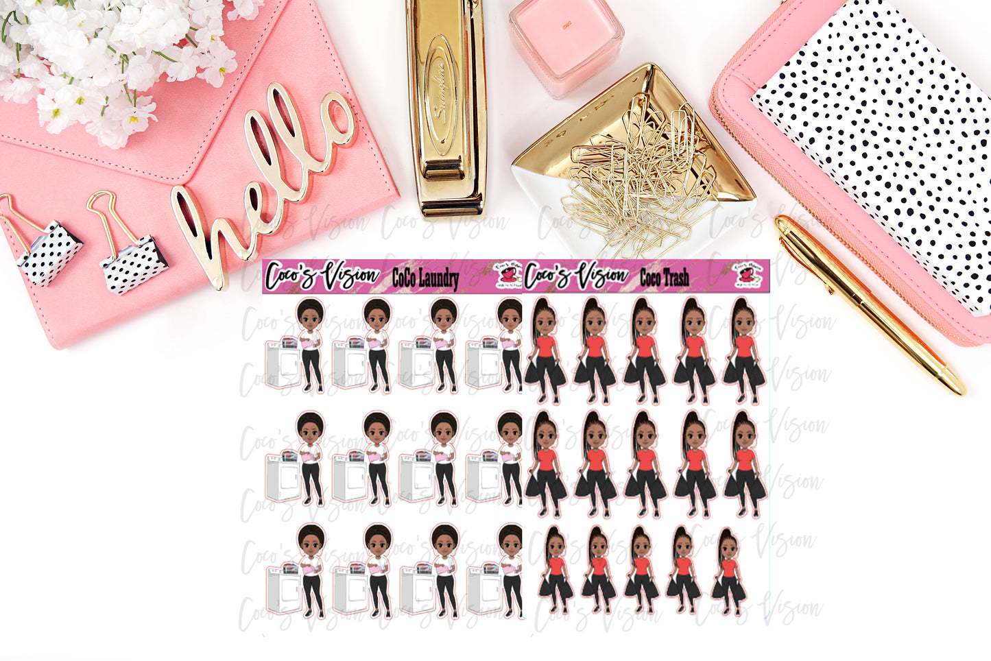 Coco Laundry/Trash Stickers