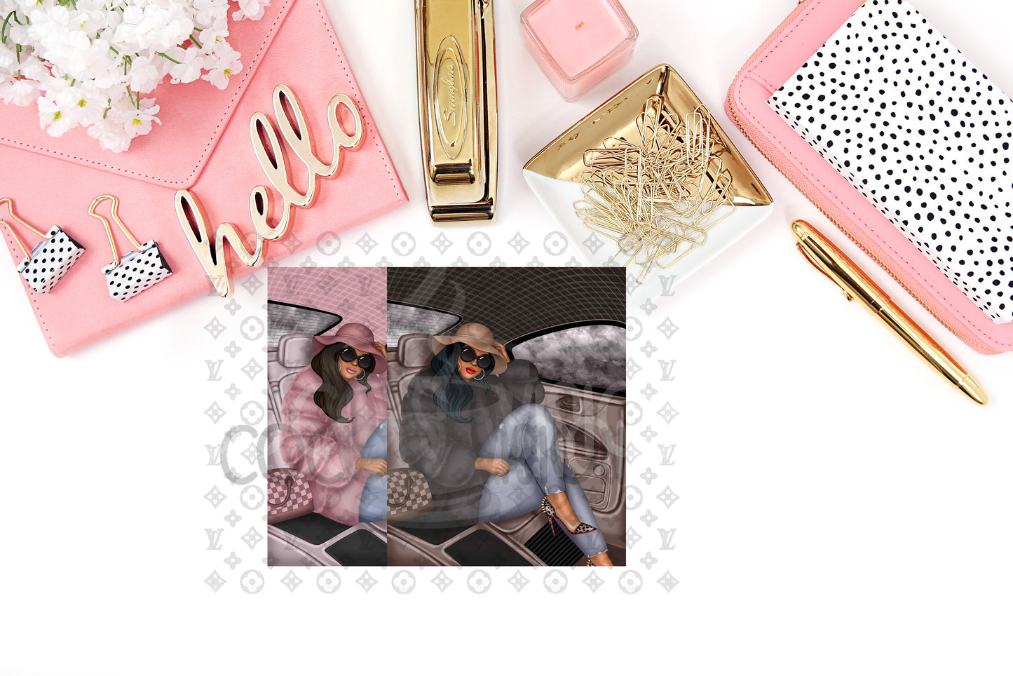 Louie Girl PINK Dashboard Printed