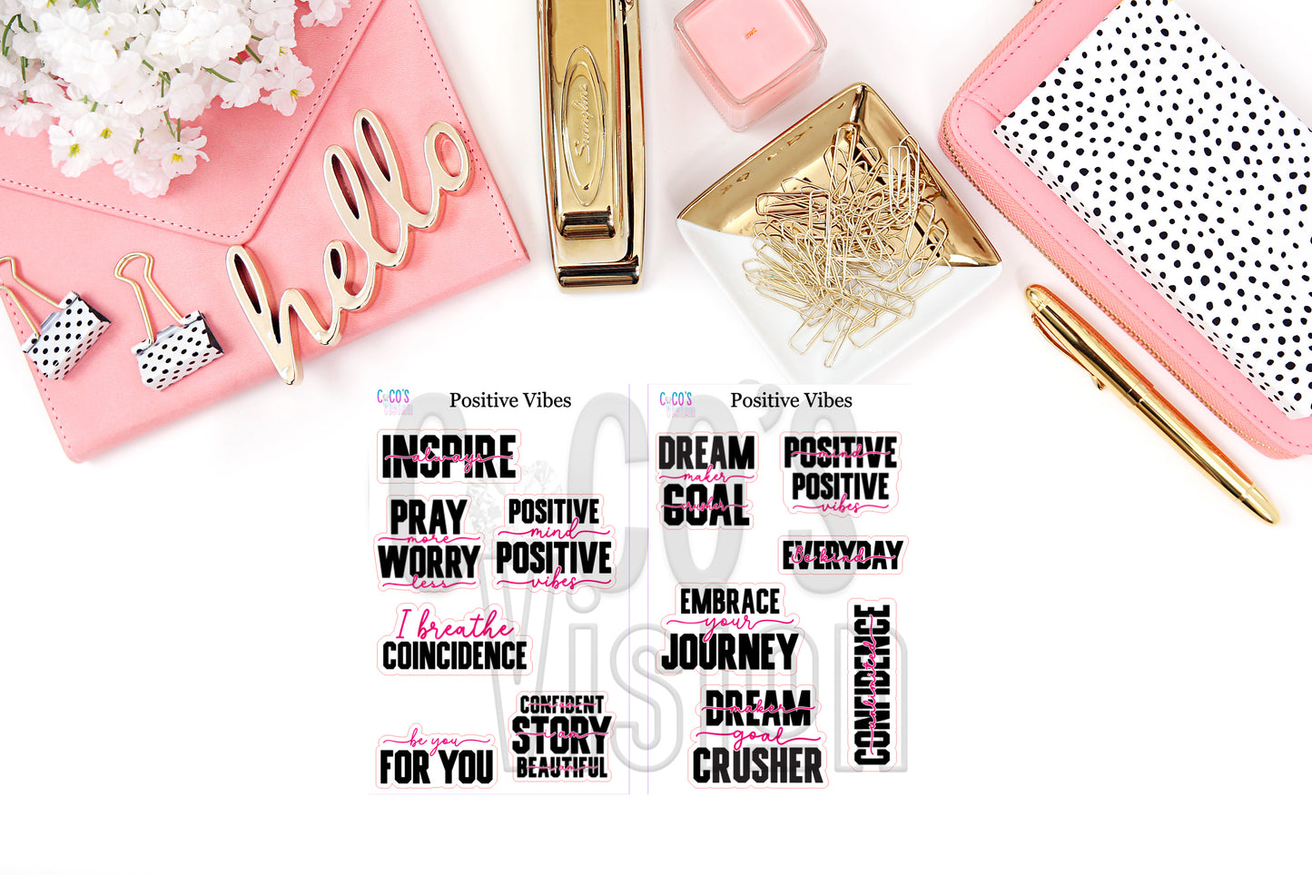 Postive Vibes Full Sheet Stickers