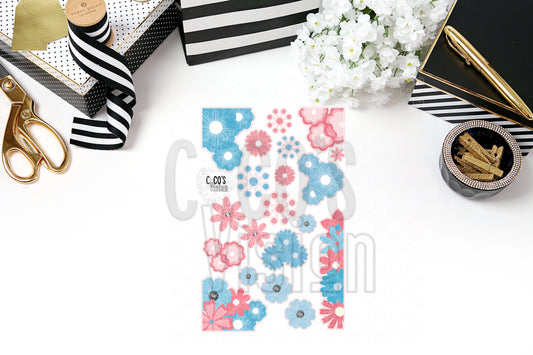Baby Blue & Pink Florals 001