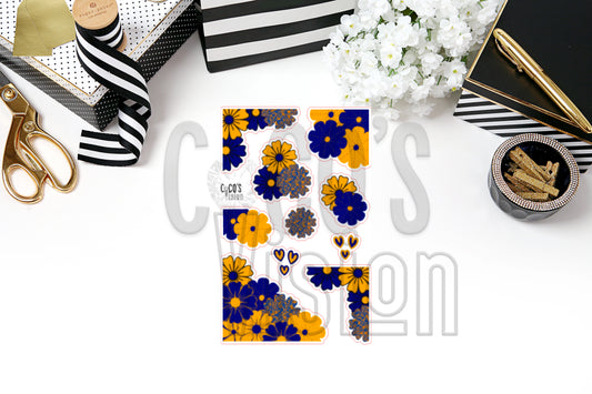 Blue Gold Floral