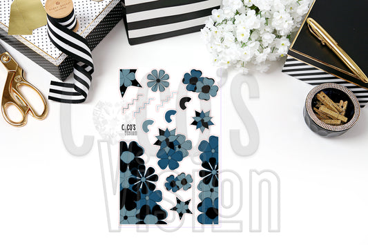 Blue & Black Floral