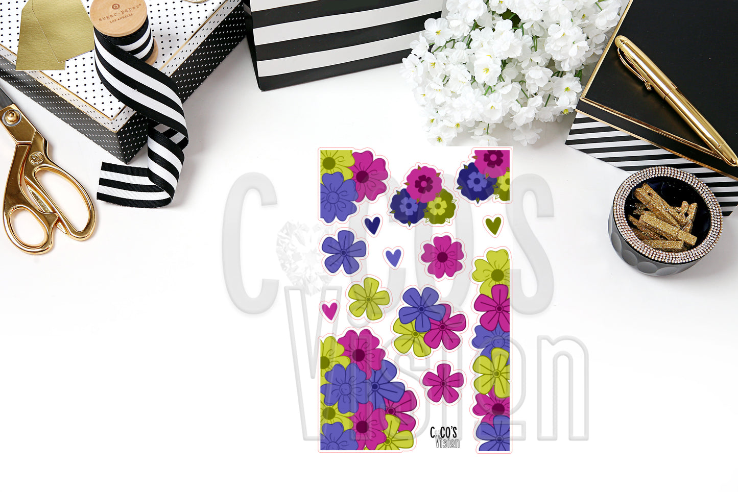 Lime Pink Purple Floral