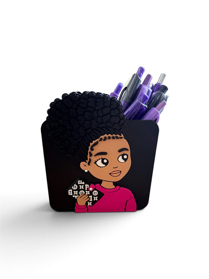 Coco Black Girl Pen (Pencil) Holder