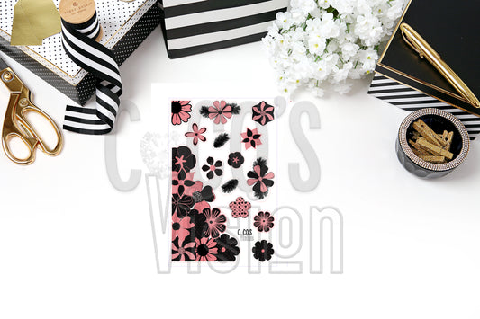 Pink & Black Floral