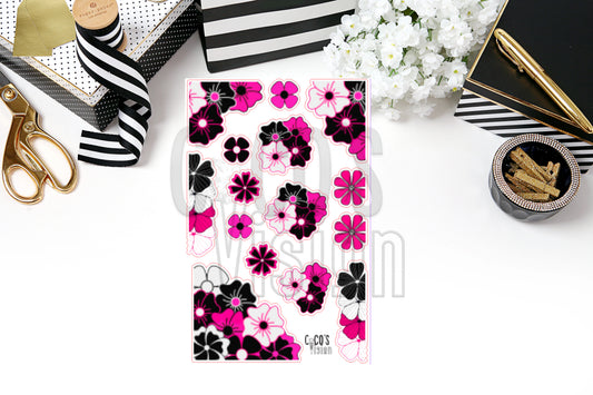 Pink Black & White Floral