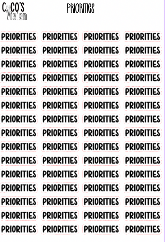 Priorities **Digital Only**