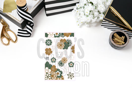 Tan & Green Florals