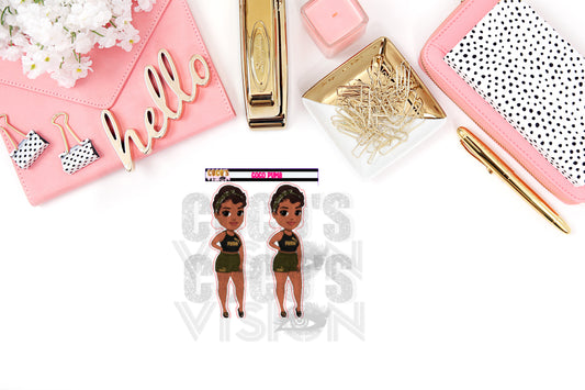 Coco Puma Dolls on a half sheet of Stickers