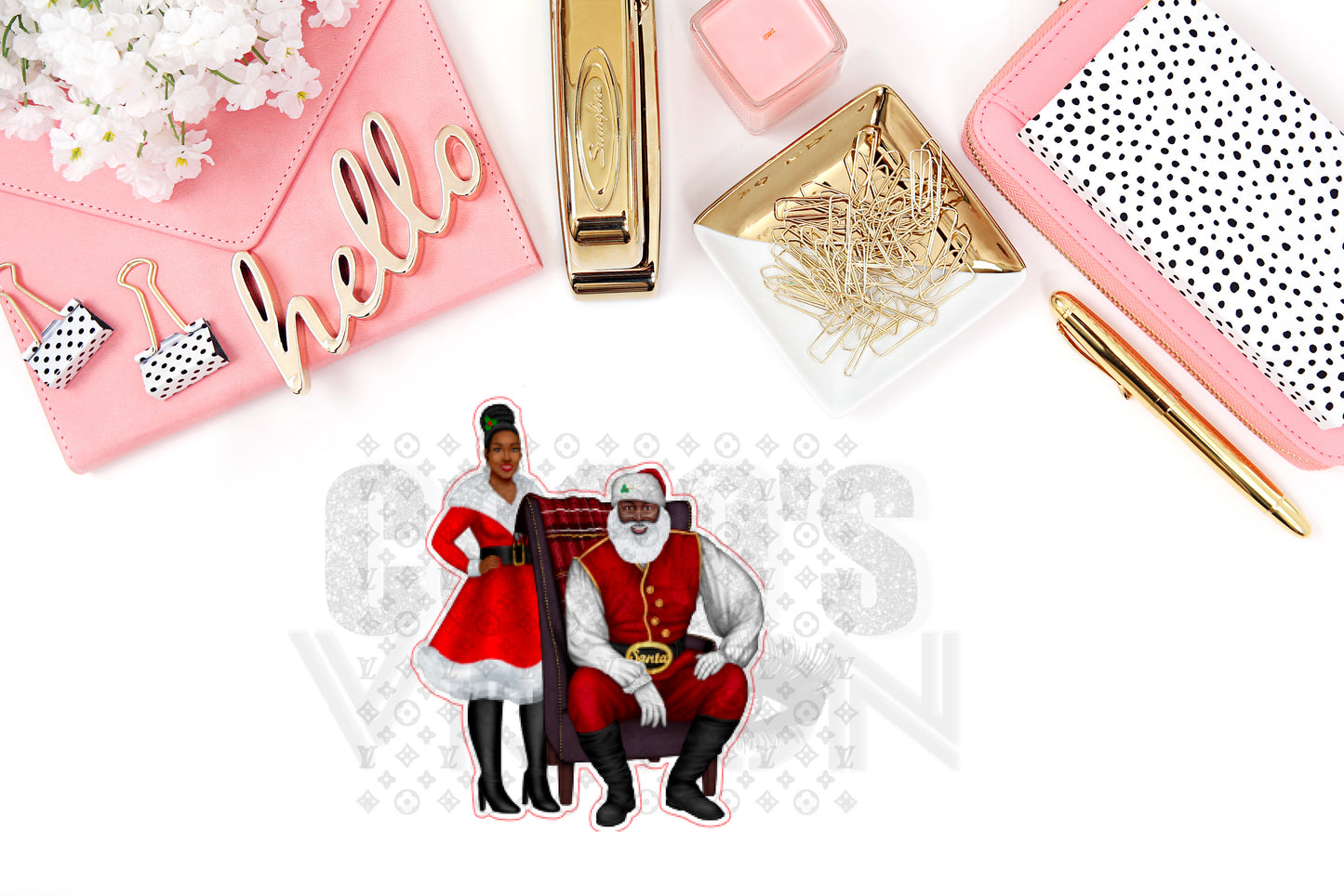 Mr and Mrs Clause Stickers